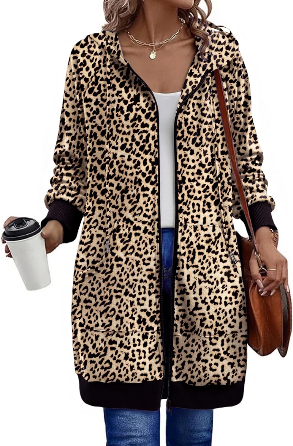 Zeagoo Women's Zip Up Hoodies Long Tunic Sweatshirts for Fall
