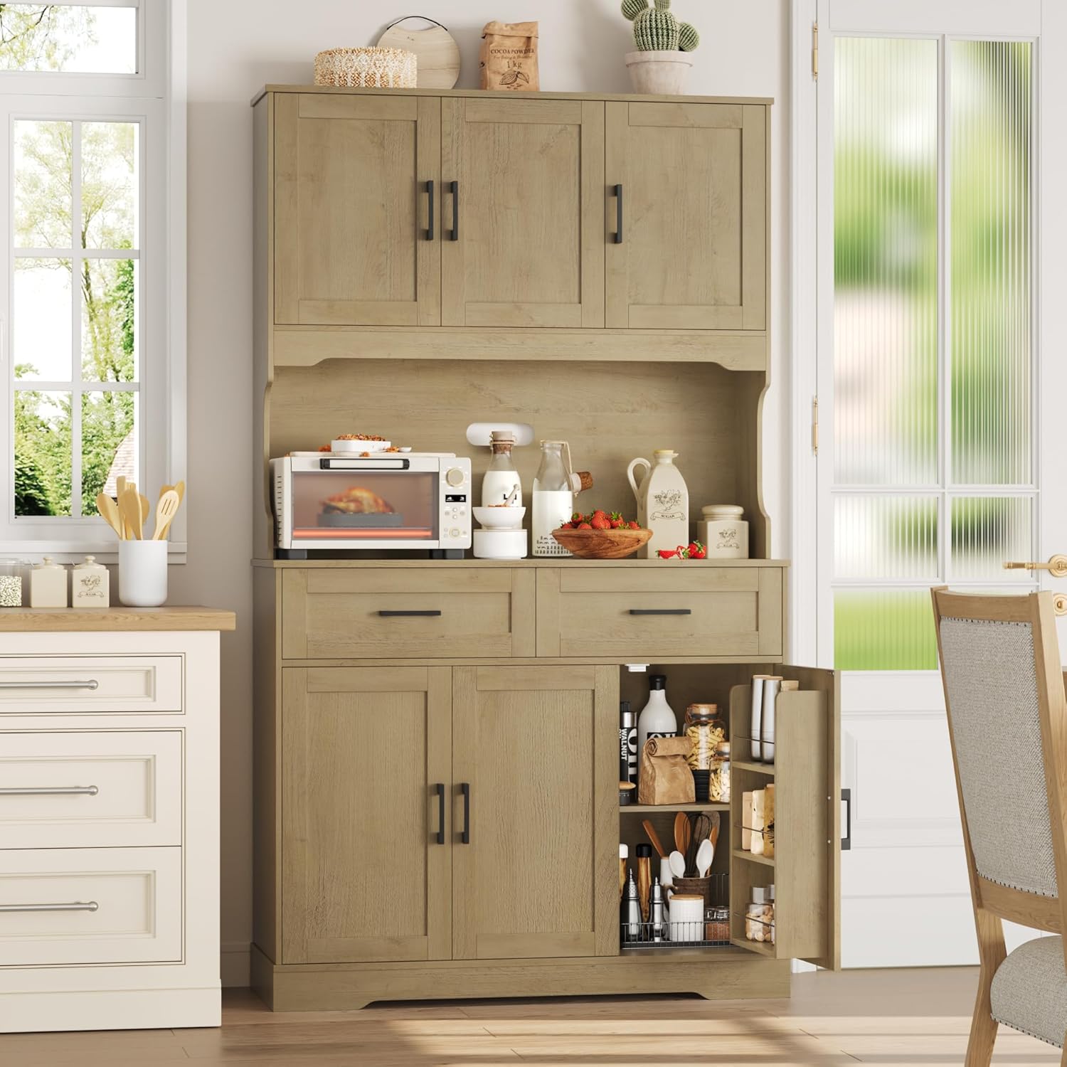 Farmhouse Pantry Cabinet w/Adjustable Shelves
