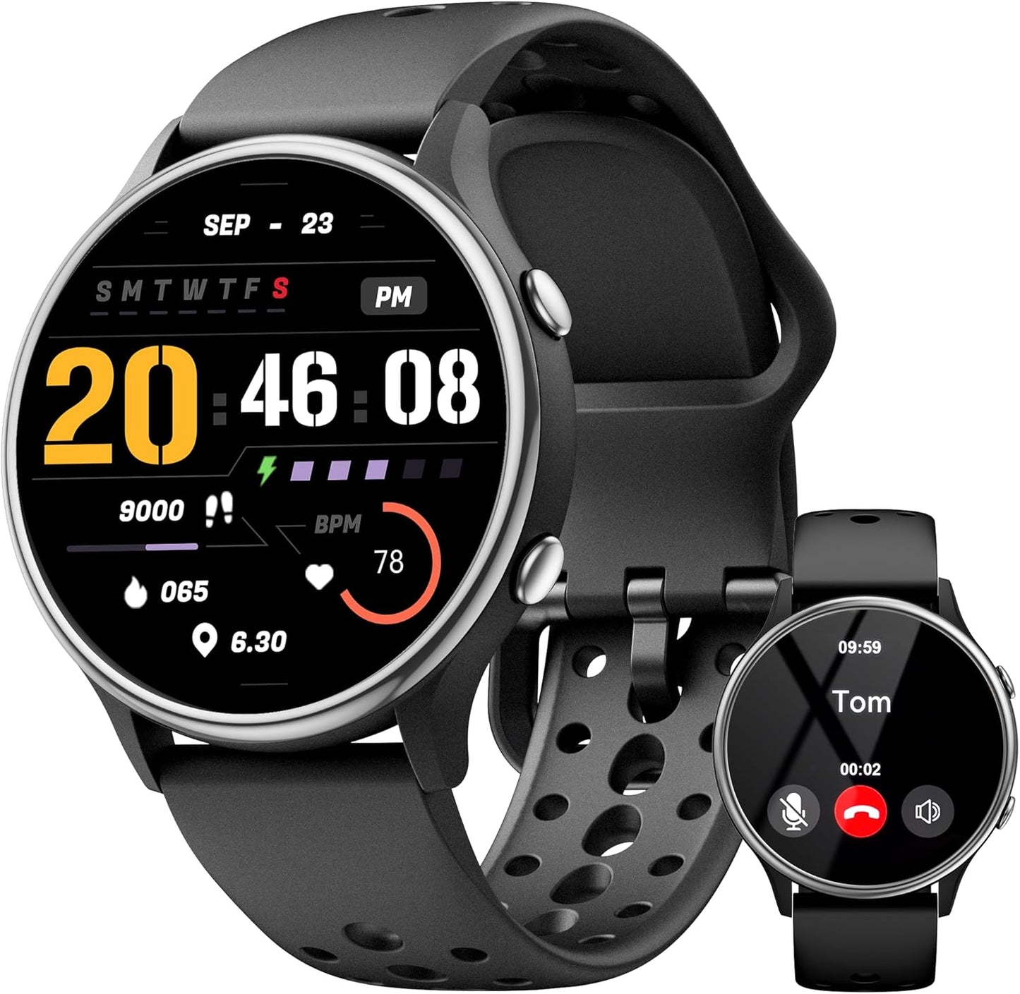 KEEPONFIT Smart Watch: Heart Rate & SpO2 Monitor, IP67 Waterproof