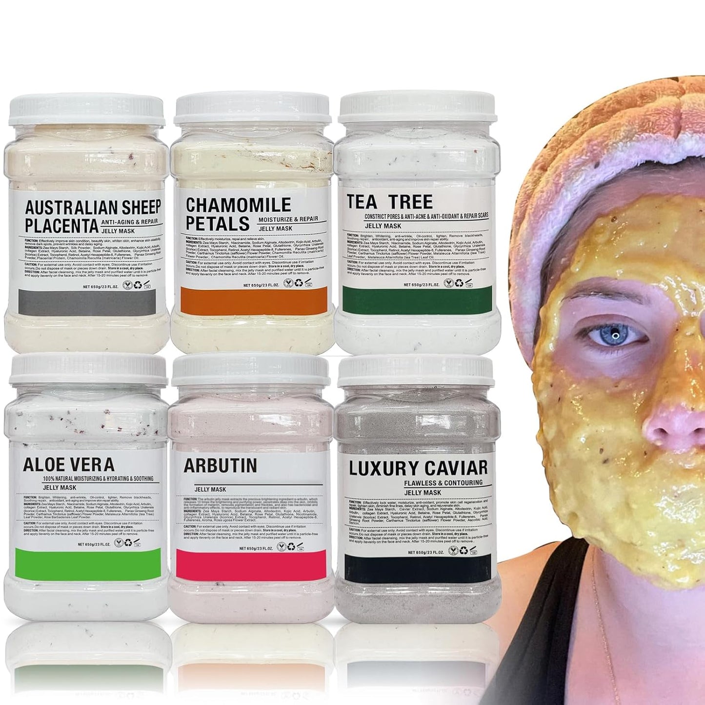 Jelly Mask for Facials Professional - 6 Pack Skin Care Solution