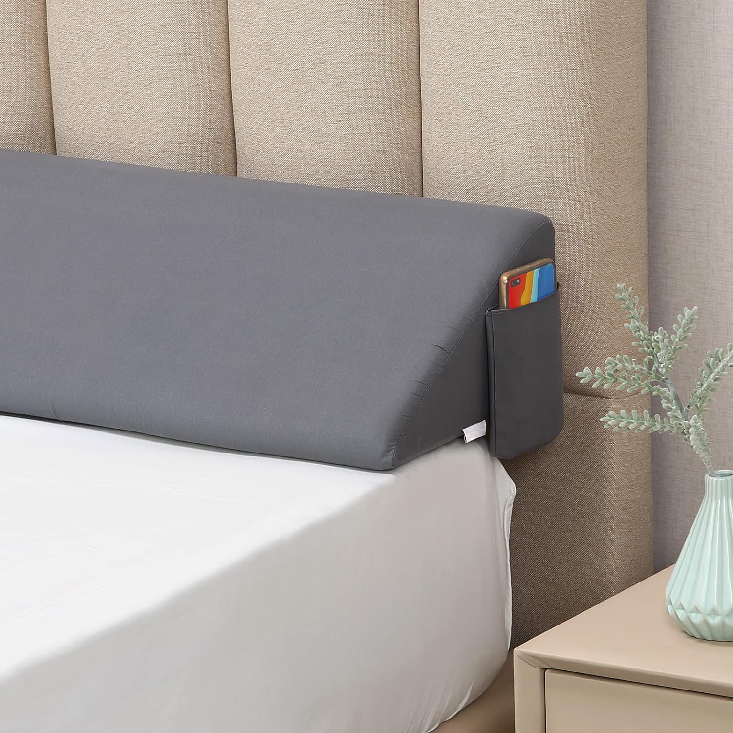 Vekkia King Bed Wedge Pillow for Headboard and Mattress Gaps