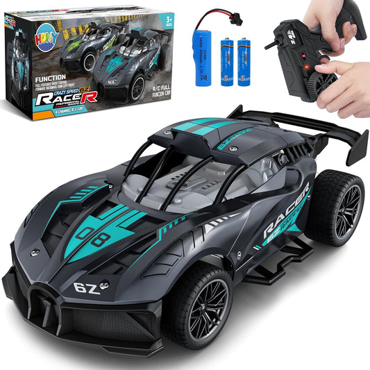 Top Speed Fun: 1/18 Scale Remote Control Racing Car for Kids -Blue