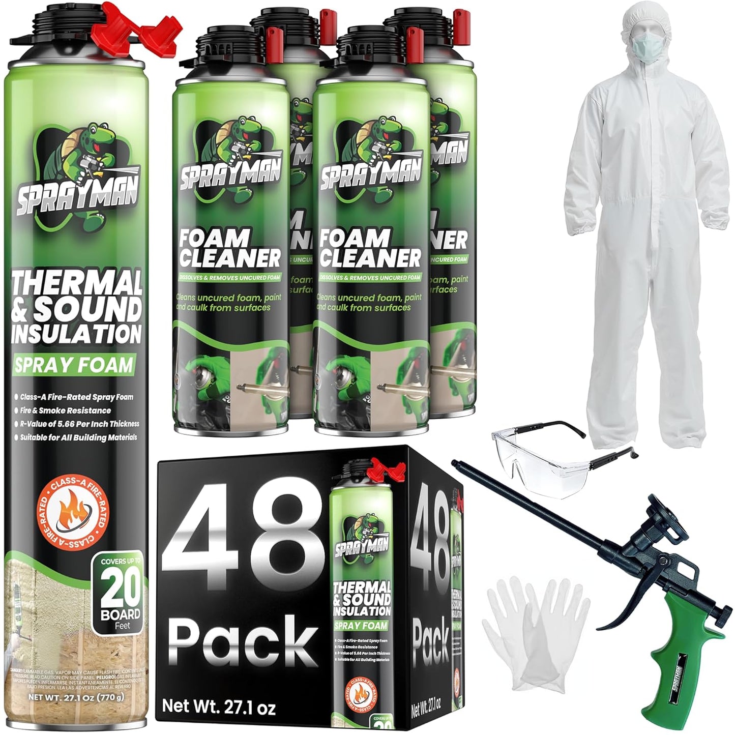 Spray Foam Insulation for Walls and Attics - 960 Sq.Ft. Coverage