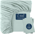 Queen Fitted Sheet 100% Organic Cotton Percale - Cool Blue
