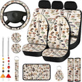 Retro Mushroom 17-Piece Car Seat Covers Full Interior Set - Cute