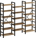 IRONCK Bookshelves 6 Tiers Triple Wide Industrial Bookshelf - Large