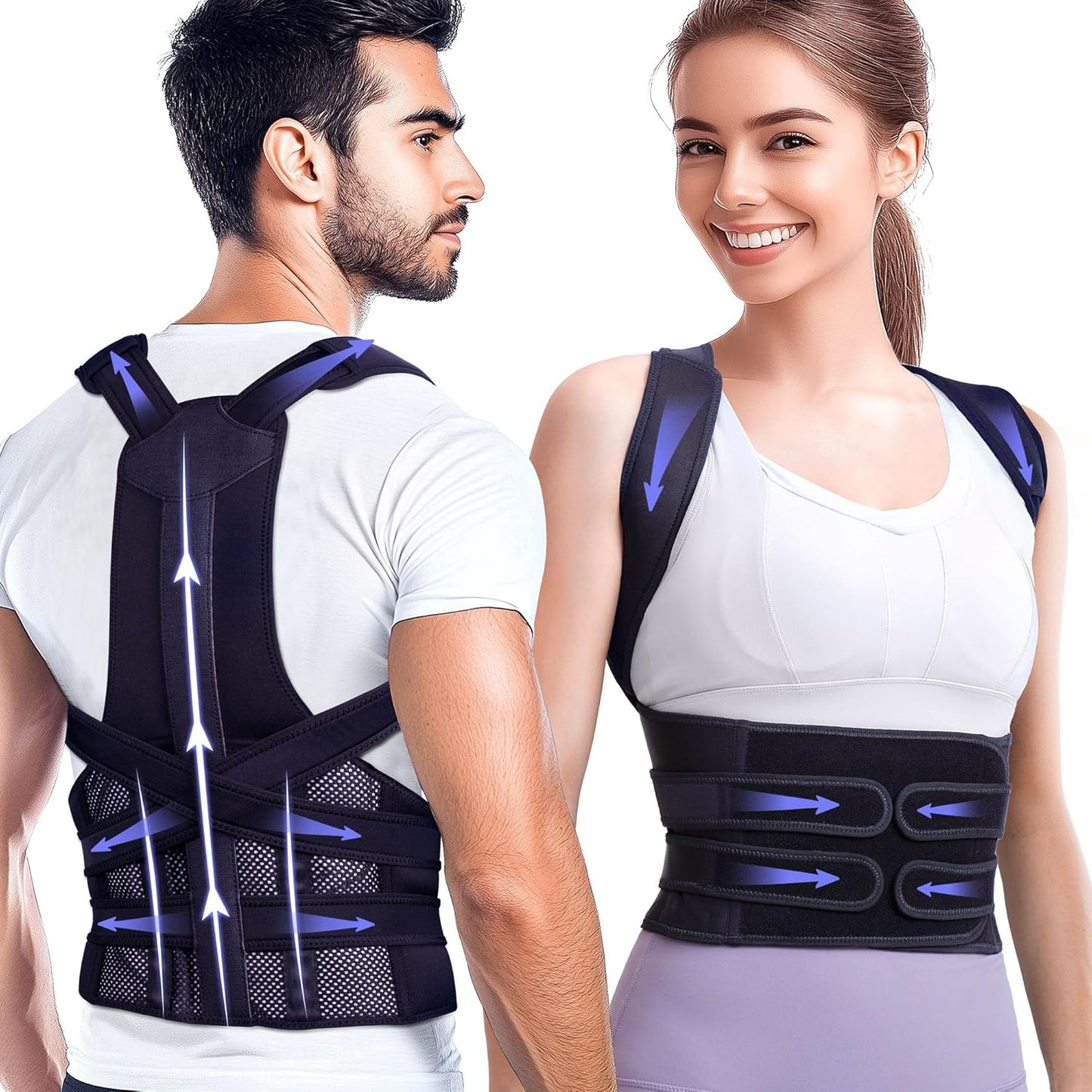 Posture Corrector for Women and Men - Adjustable Back Brace