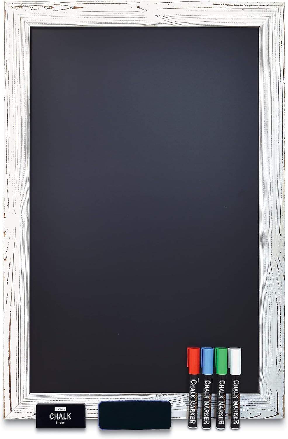 Magnetic Wall Chalkboard with Rustic Wood Frame for Home Use