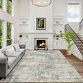 9x12 Washable Area Rug - Modern Abstract Soft Low Pile Carpet