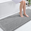 OLANLY Bathroom Rug 59x24 in Light Grey - Plush Absorbent Bath Mat