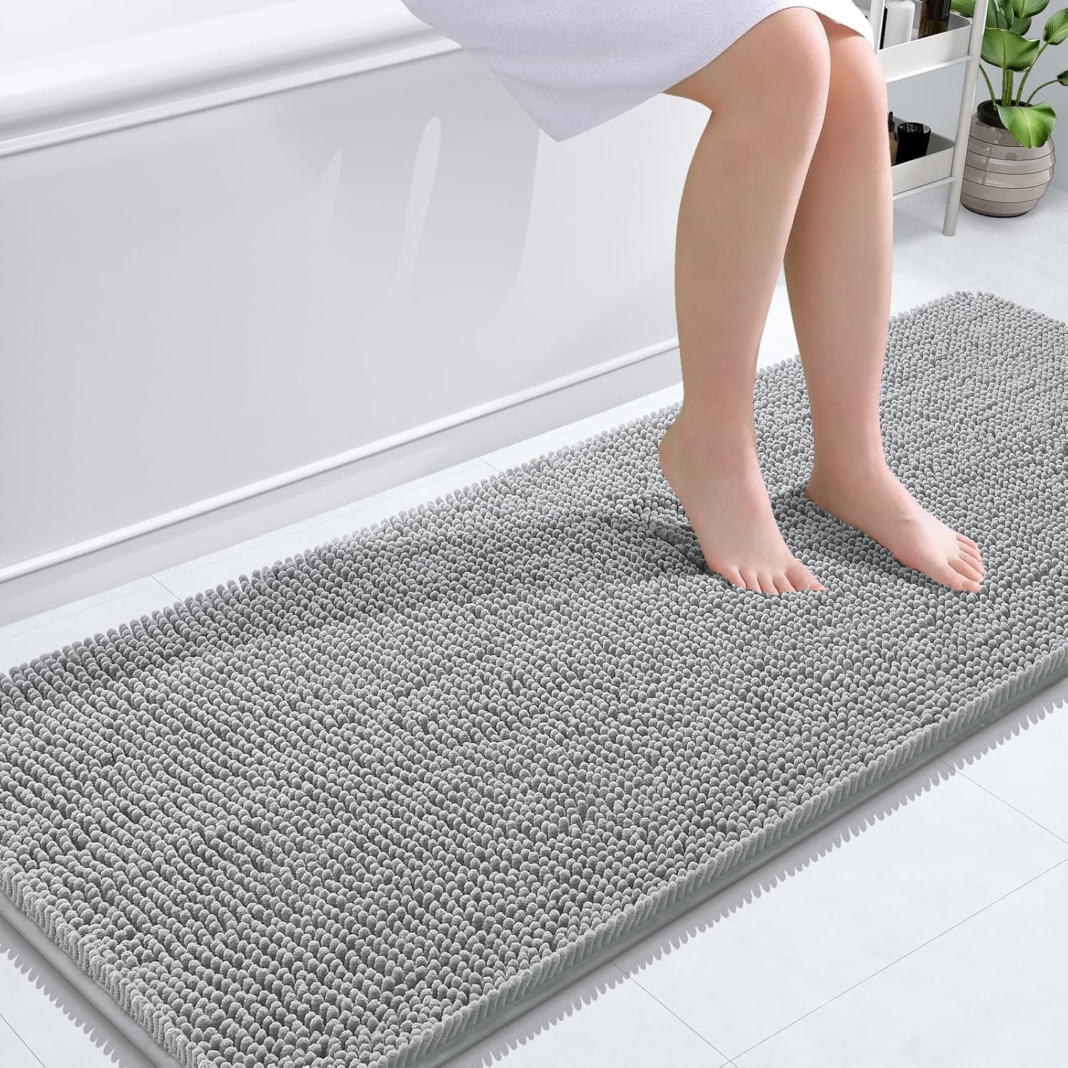 OLANLY Extra Soft Chenille Bath Rugs 59x24 for Ultimate Comfort