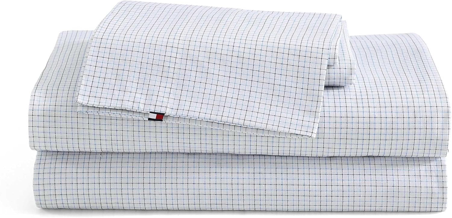 Tommy Hilfiger Cotton Percale Sheet Set for Twin Beds