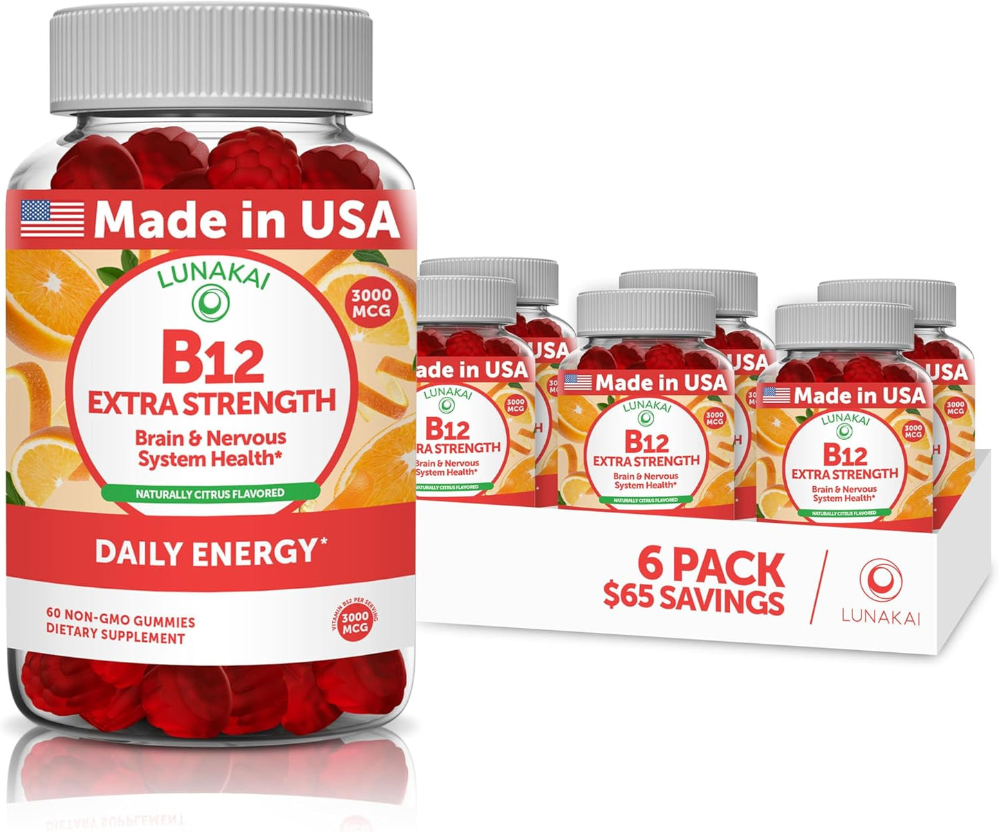 Vitamin B12 Gummies for Adults - High Absorption Energy Support