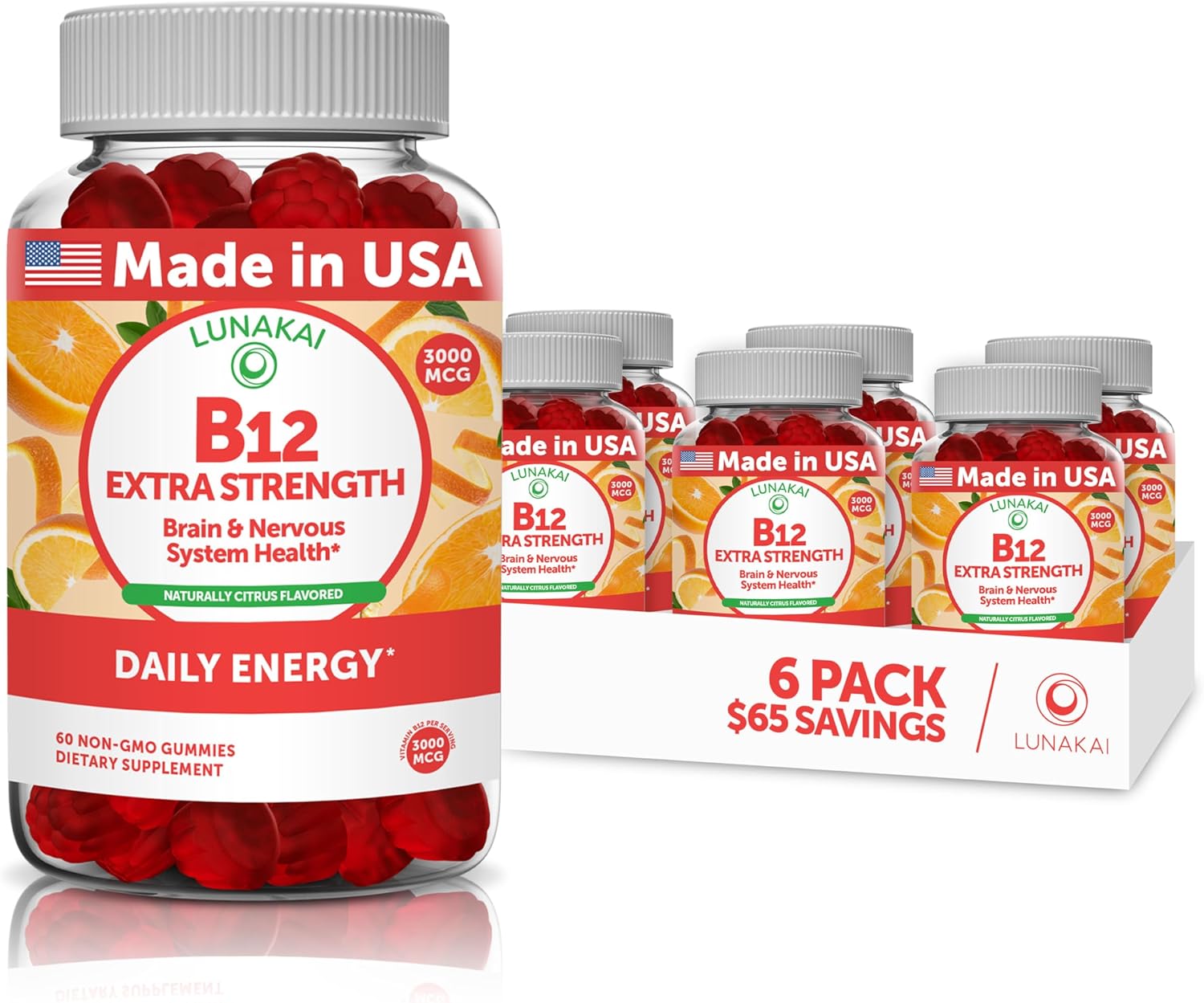 Vitamin B12 Gummies for Adults - High Absorption Energy Support