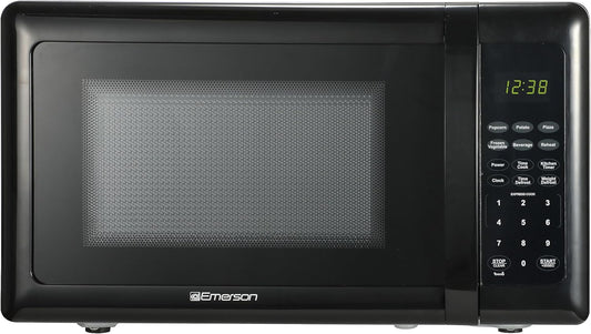Emerson MW7302B Compact Microwave: 700W Power, 10 Levels, 6 Menus