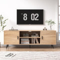 Mid Century Modern TV Stand 70in for up to 80in TVs - Oak Console