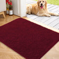 Dog Door Mat 40x32 Burgundy Chenille Mud Mat - Absorbent, Non-Slip