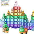 PicassoTiles 120pcs Mini Magnetic Tiles Diamond Series - Travel STEM