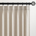 Pinch Pleated Curtains 63 in 2 Panels Set - Semi Sheer Linen Look