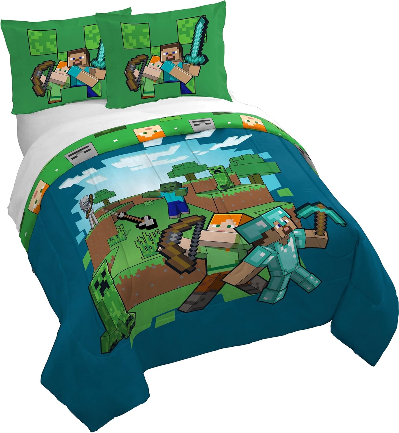 Minecraft Duvet Cover Set by Jay Franco - Cozy Kids Bedding