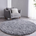 Grey Round Rug Ultra-Soft Plush 7x7 Circle Area Rug - Cozy, Fluffy