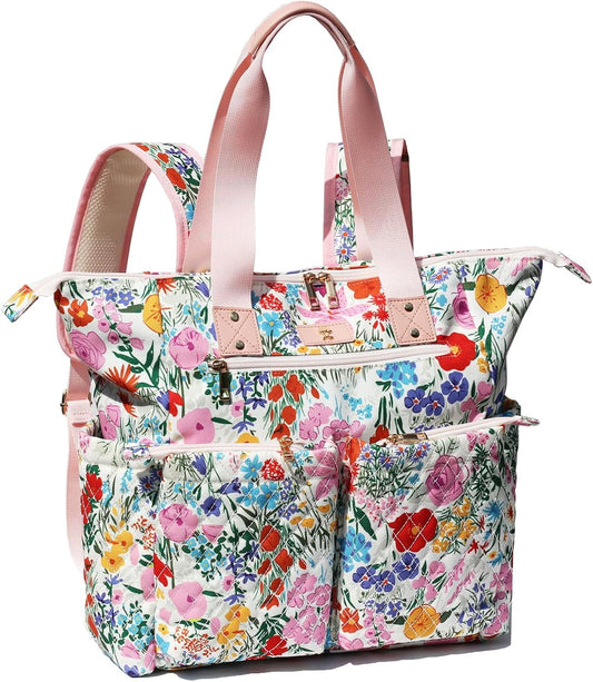 Diaper Tote Bag Backpack 2 in 1 for Women with Insulated Pockets