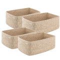 Small Storage Shelf Baskets 4 Pack - Mini Woven Rope Organizers Liners