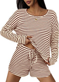 Ekouaer Waffle Lounge Sets for Women - Cozy 2 Piece Pajamas