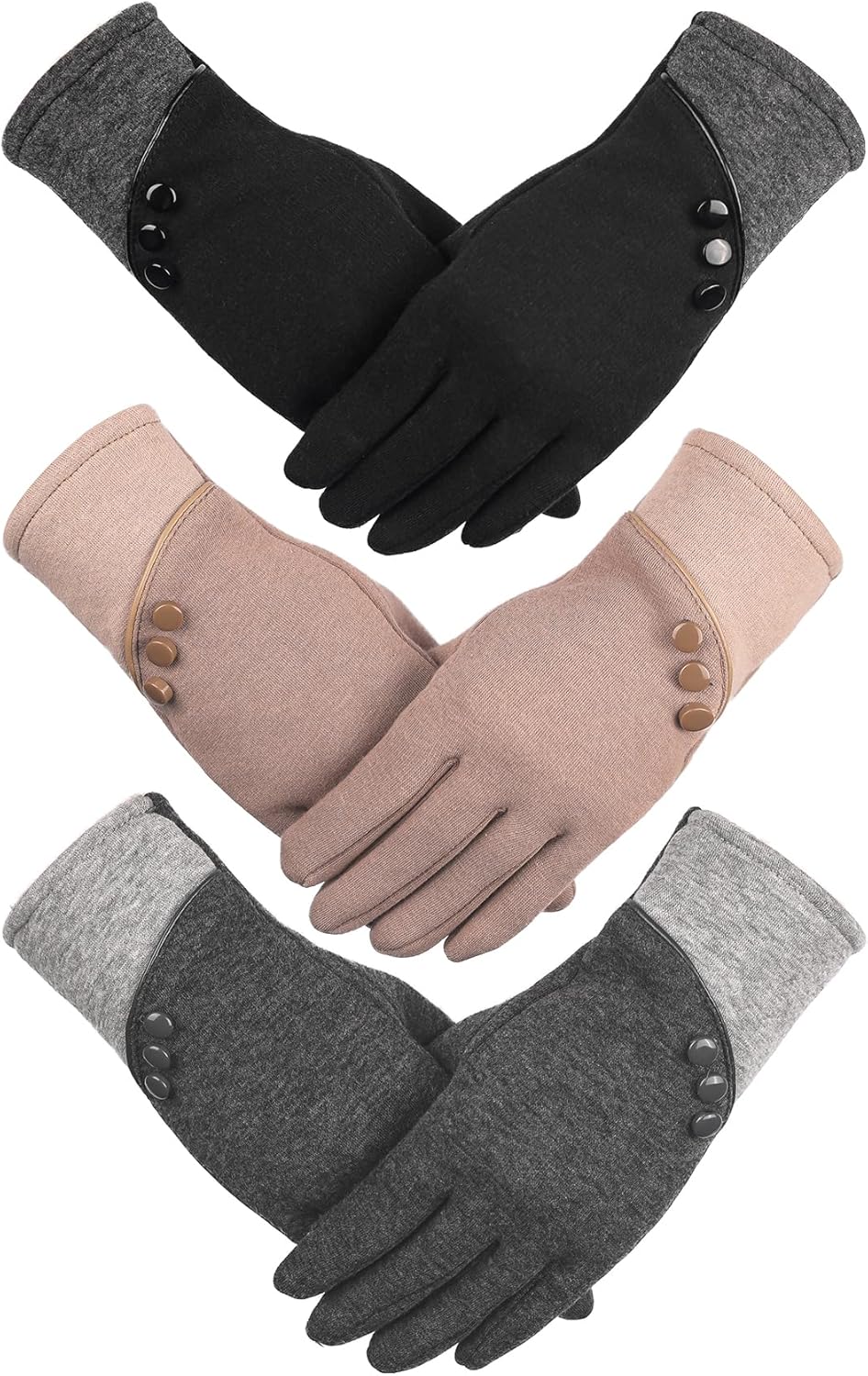 Yafeite Winter Gloves - Touchscreen Technology - 3-Pack