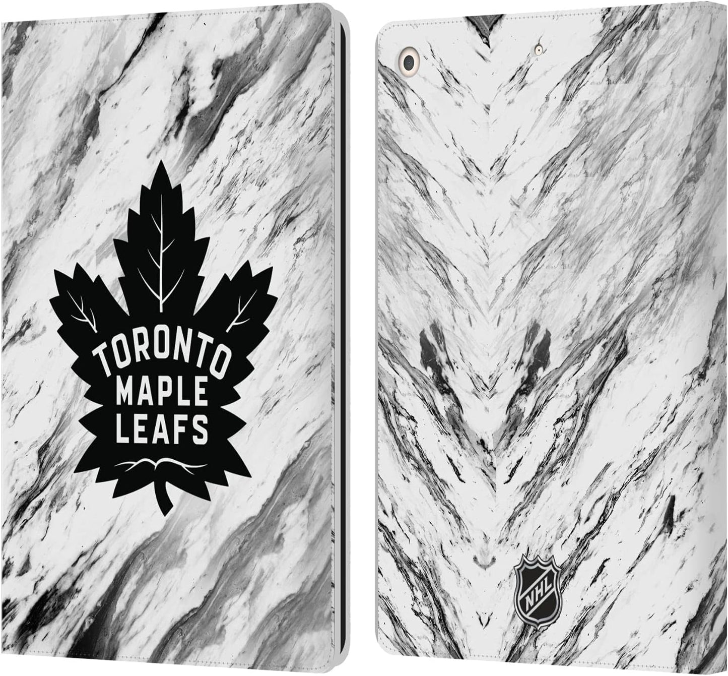 NHL Marble Toronto Maple Leafs Leather Wallet Case for iPad 10.2