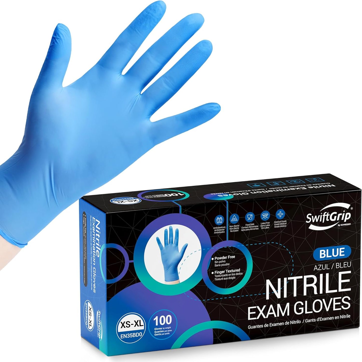 Latex-Free Nitrile Gloves for Medical & Cleaning, 100-ct