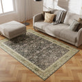 5 ft x 7 ft Durable Vinyl Rug for Living Room - Non-Slip Floral