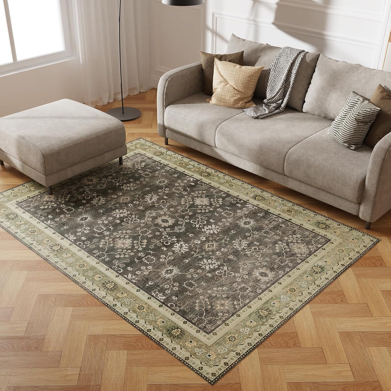 5ft x 7ft Durable Vinyl Rugs for Living Room and Home Decor