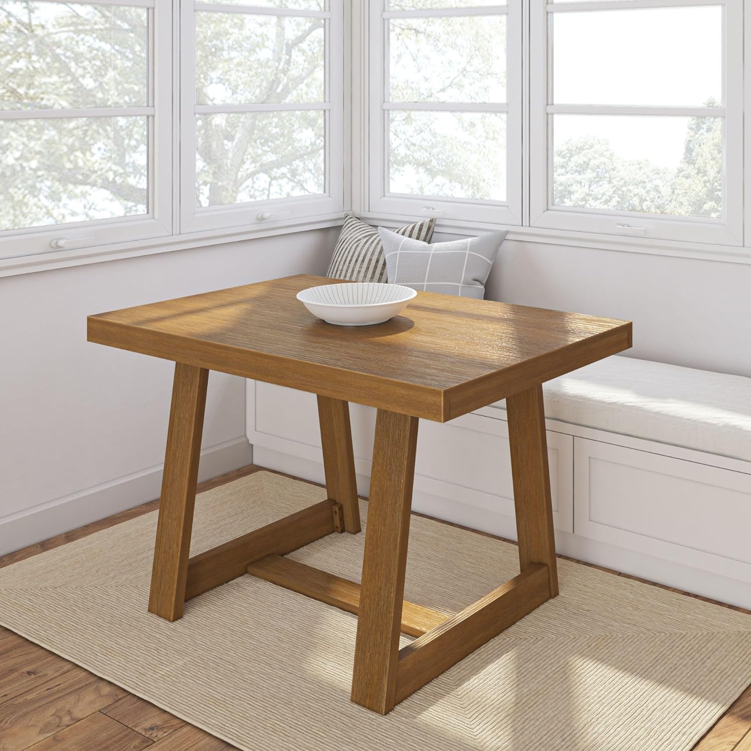 Rustic Solid Wood Kitchen Table for Farmhouse Dining Room