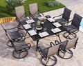 PHI VILLA 9 Pc Patio Dining Set with Large Square Table - Comfortable