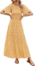 ZESICA Women's Elegant Floral Maxi Dress Ideal for Summer Wear