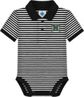 Baby polo bodysuit with stripes for infants by Creative Knitwear