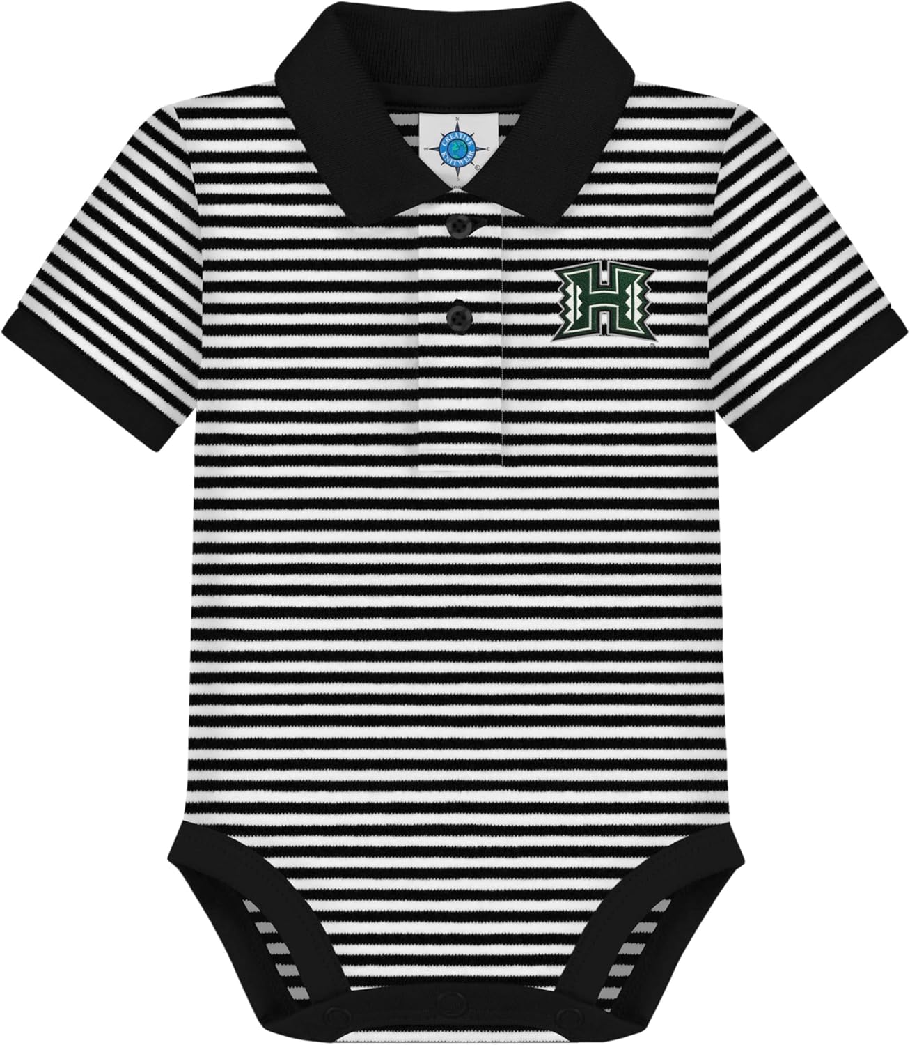 Creative Knitwear College Baby Striped Polo Bodysuit for Infants