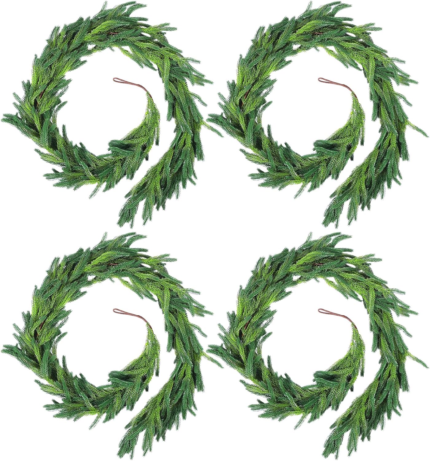 4 Pcs 6 Ft Christmas Norfolk Pine Garlands for Holiday Decor
