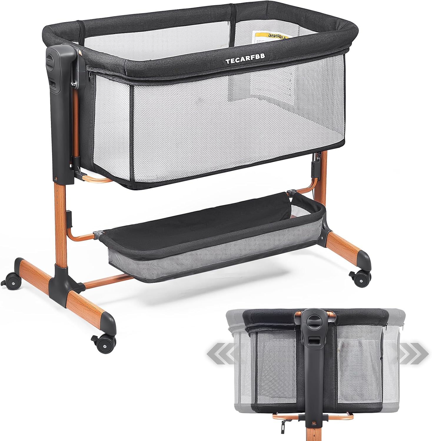 3 in 1 Baby Bassinet Bedside Sleeper with Adjustable Height