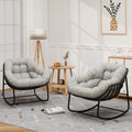 Oversized Rocking Chair Outdoor Set of 2 - Large Papasan Patio Egg