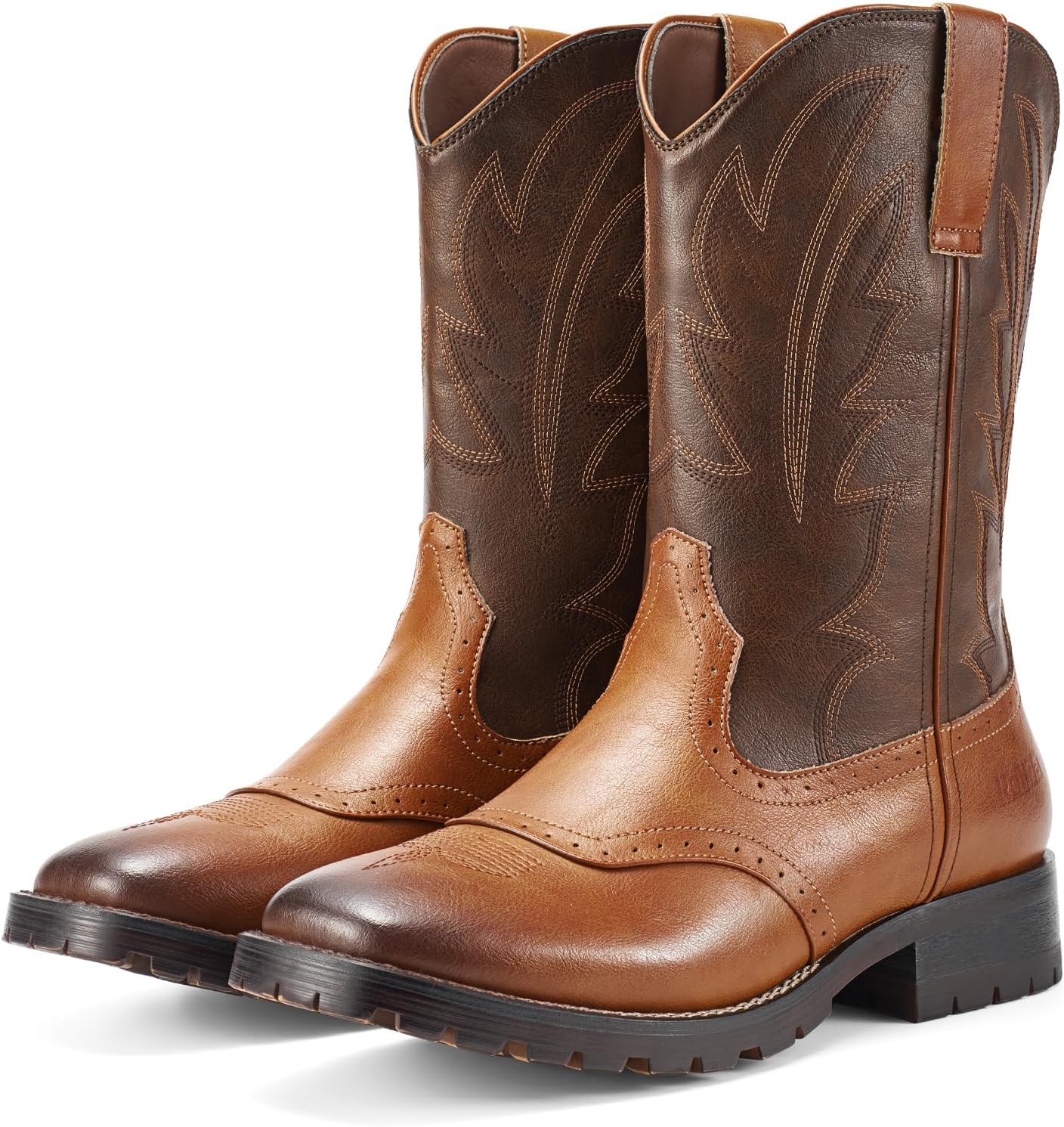 Rollda Cowboy Boots for Men - Classic Embroidered Western Style