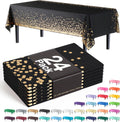 Party Solids Black & Gold Dot Rectangular Plastic Tablecloth - Elegant
