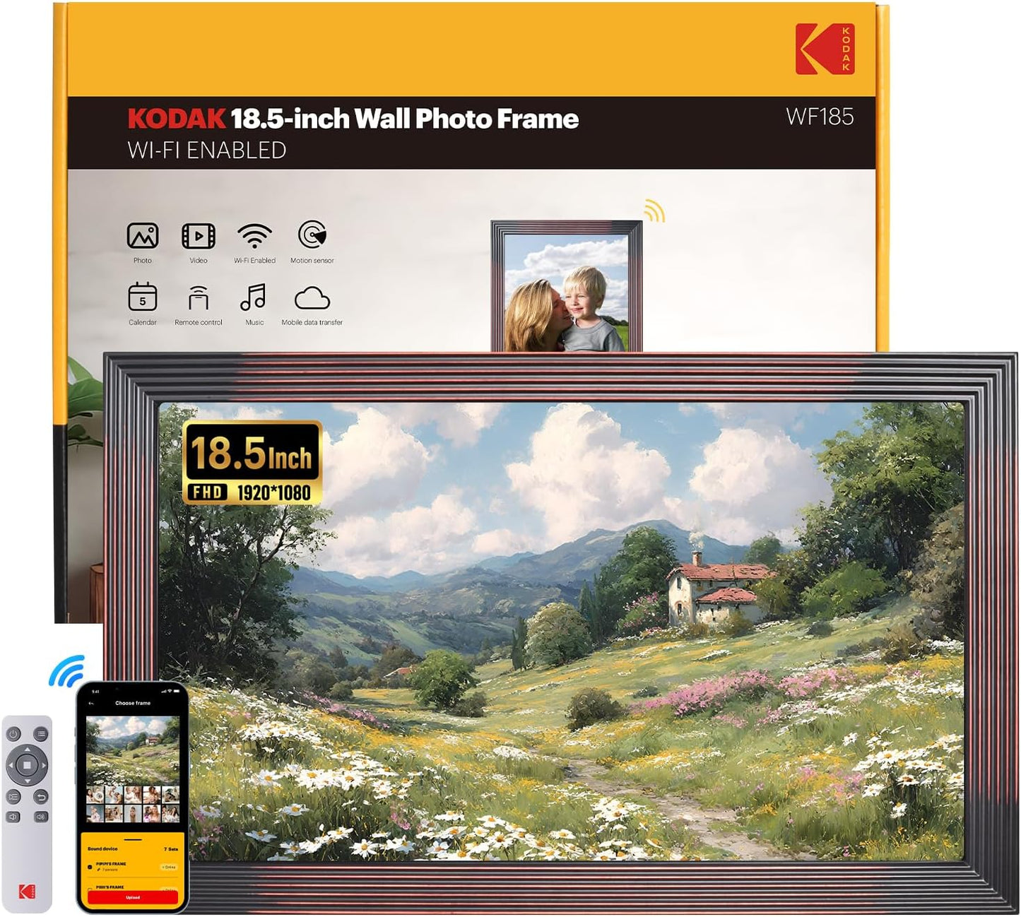 KODAK 18.5 Inch WiFi Digital Picture Frame with Remote Control