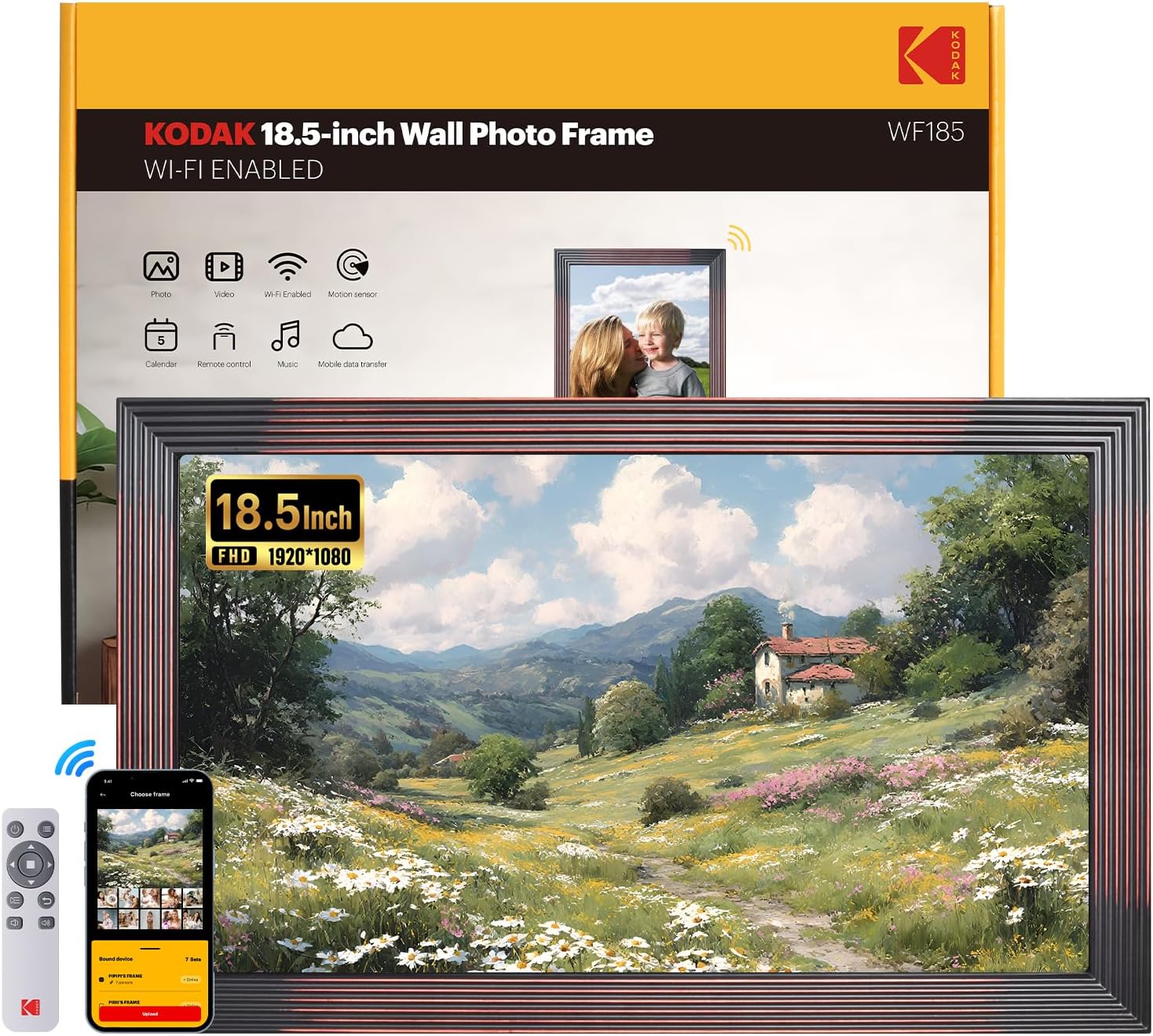 KODAK 18.5 Inch WiFi Digital Picture Frame with Remote Control