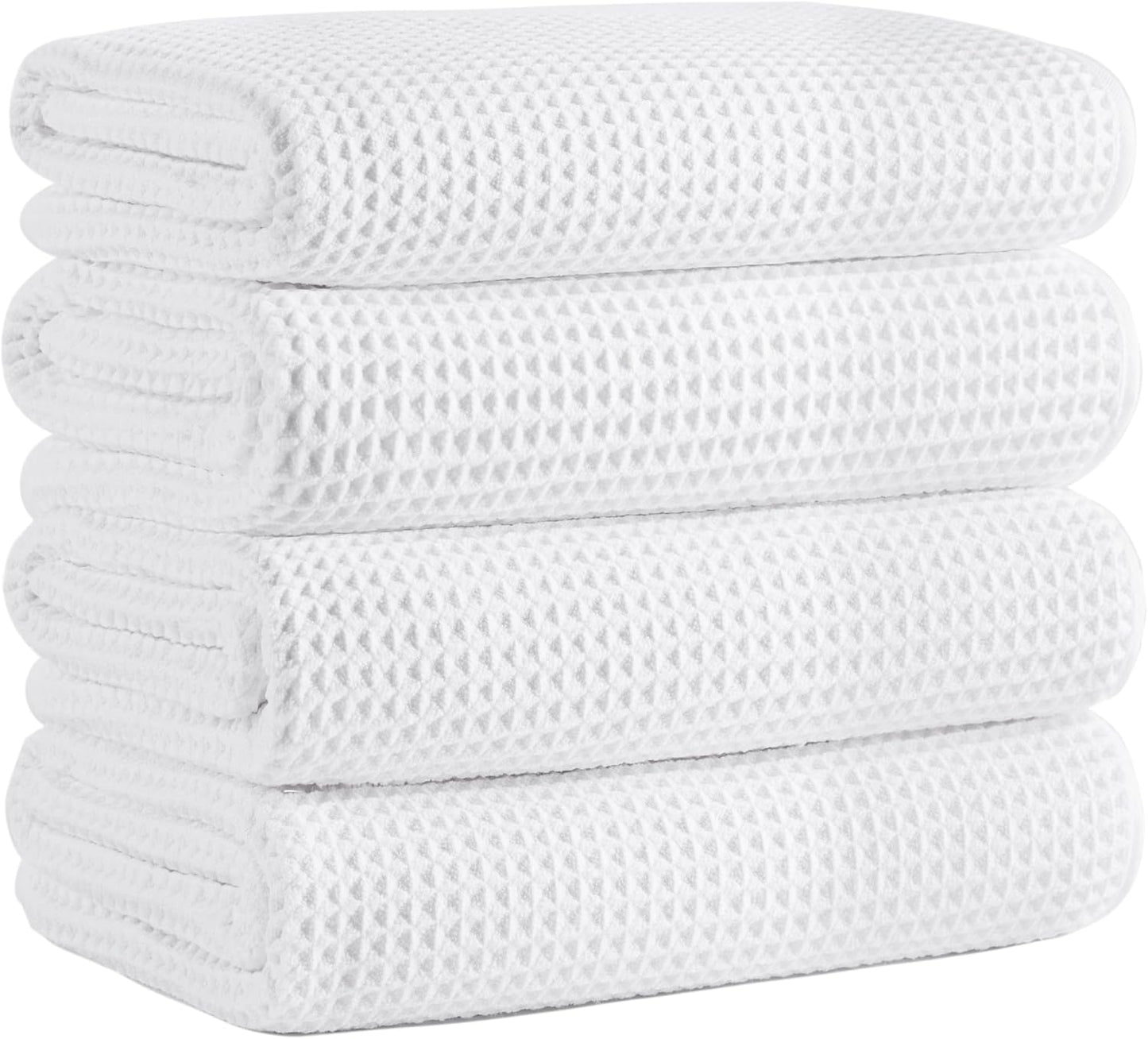 Microfiber Waffle Bath Towels - Soft, Absorbent, Fast Drying
