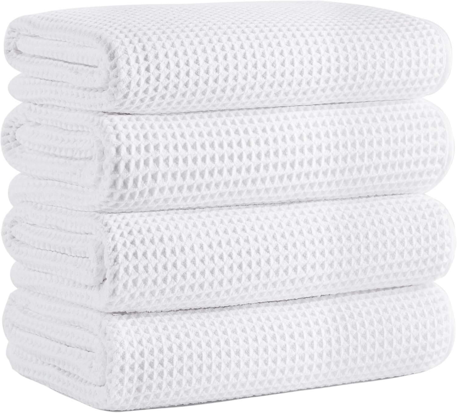 Microfiber Waffle Bath Towels - Soft, Absorbent, Fast Drying