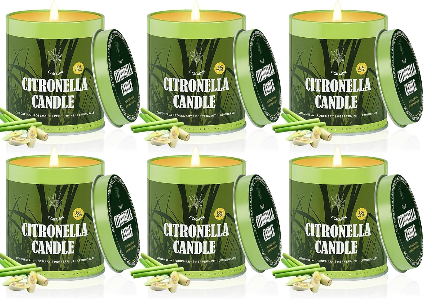 Scented Candles Set for Home with Citronella & Lemon Blend