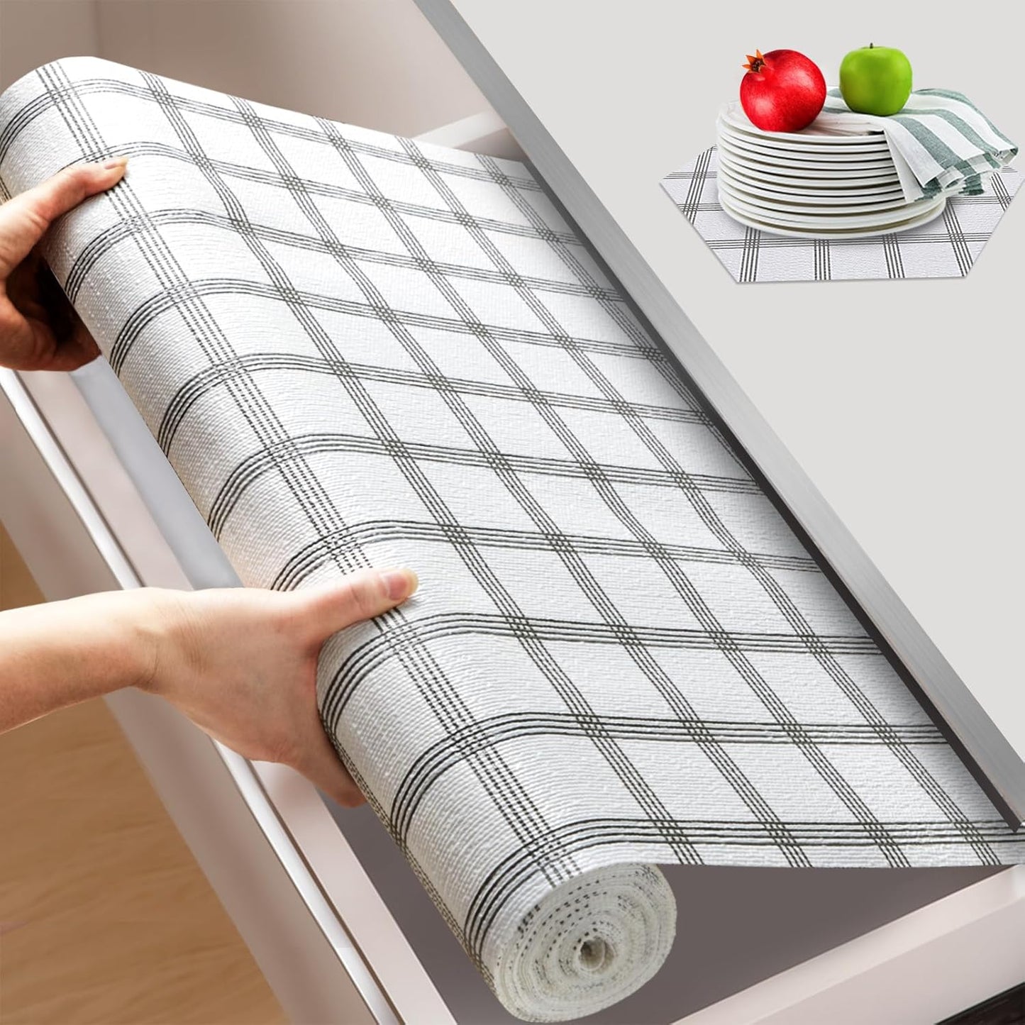 Beautysaid Non Adhesive Non Slip Shelf Liner for Cabinets