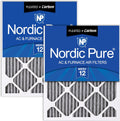 Nordic Pure 12x12x1 MERV 12 Pleated Plus Carbon 2 Pack - Odor Control